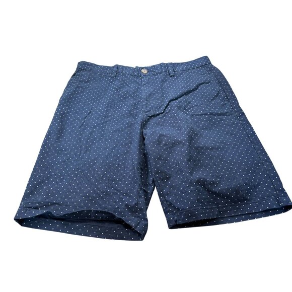 Old Navy Mens Ultimate Slim Built-In Flex Shorts 33 Polka Dot Navy Blue - Picture 1 of 9